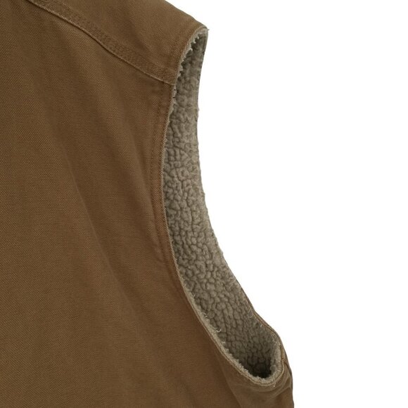 Guide Series Workwear Sherpa Canvas Chore Zipper Vest Size 3XL Tan Pockets - Picture 7 of 12